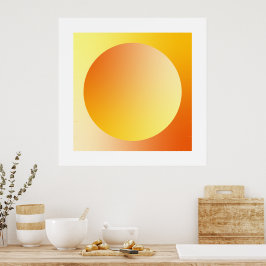 Poster Orange Gradient Circle Vignette Abstract Design