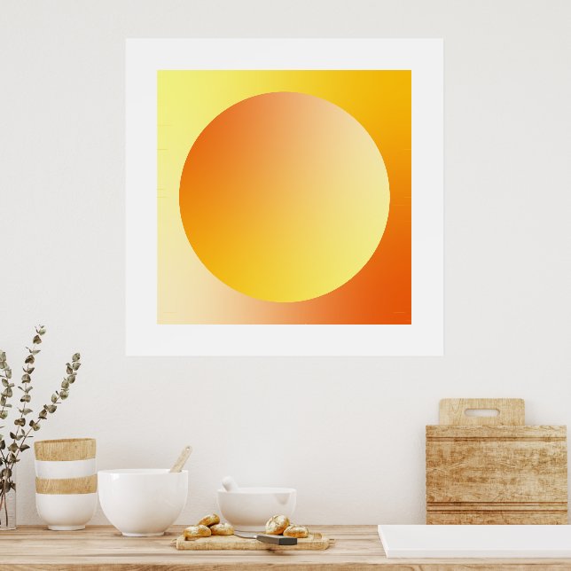 Poster Orange Gradient Circle Vignette Abstract Design (Cozinha)