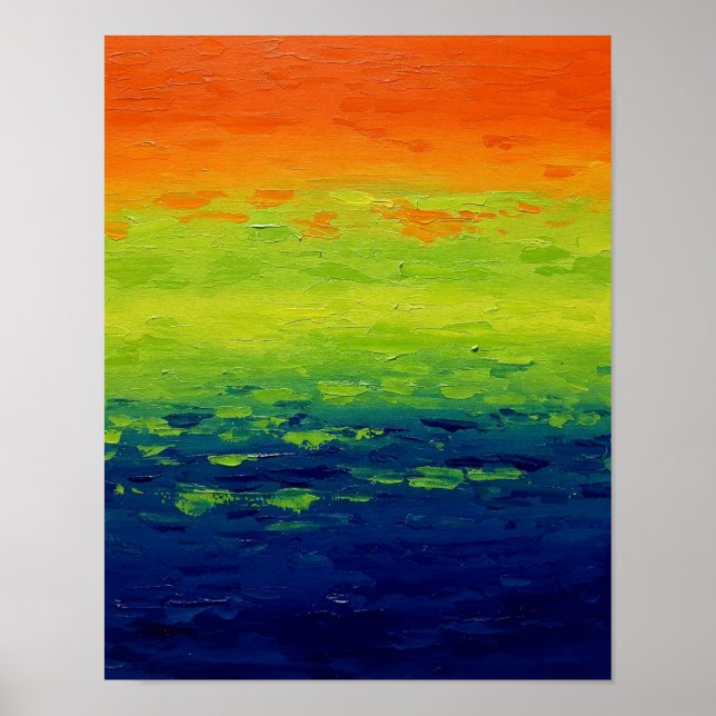 Poster Orange Green - Abstrato Art (Frente)