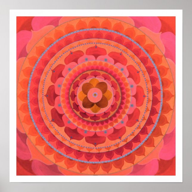Pôster Orange Mandala (Frente)
