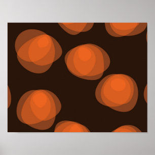 Poster Orange, modern, cool, trendy abstract flowers