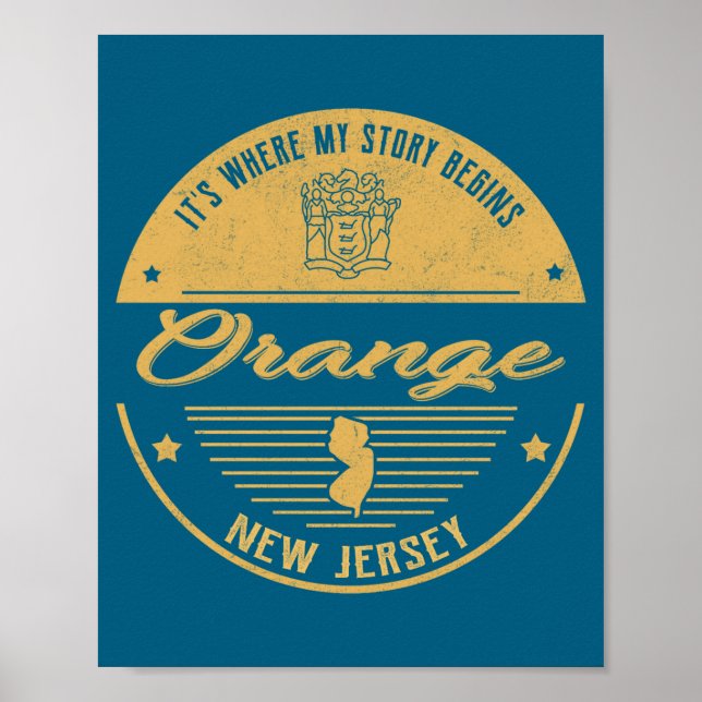 Poster Orange New Jersey Its Where My Story Begins _1  (Frente)