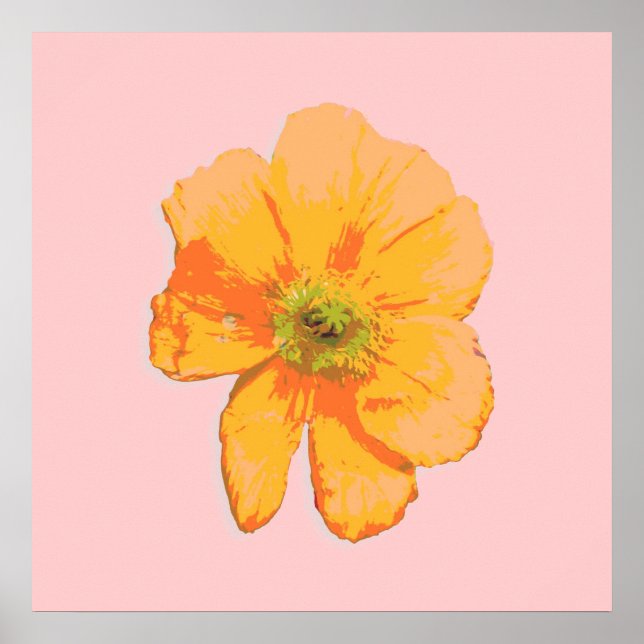 Poster Orange Retro/ PopArt Flower (Frente)