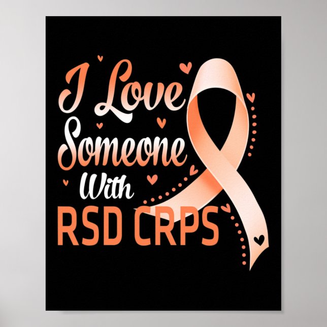 Poster Orange Ribbon Eu Amo Alguém Com Rsd Crps Awarene (Frente)