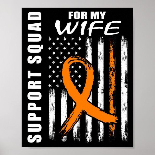 Poster Orange Ribbon Wife Leukemia Sensibilização EUA Ban (Frente)