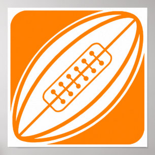 Poster Orange Rugby