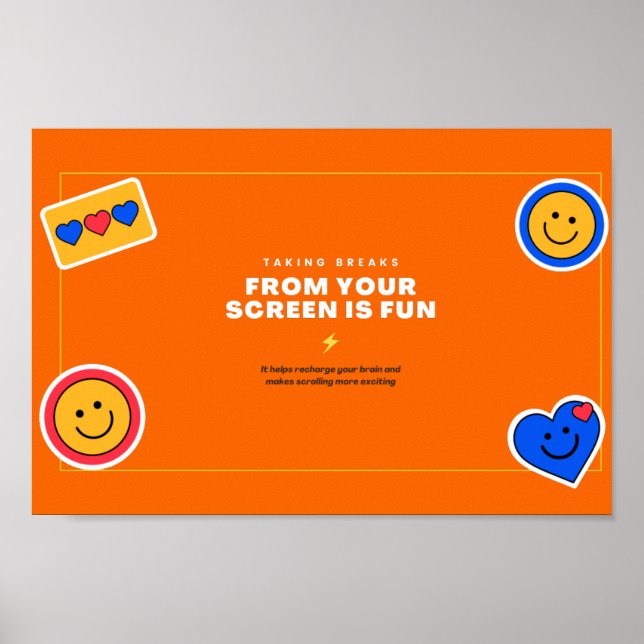 Poster Orange Stickers Funny e Quirky (Frente)