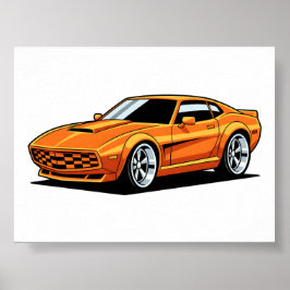 Poster Orange Toon Vehicle