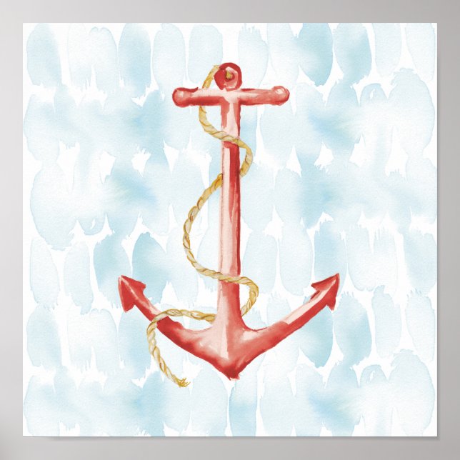 Poster Orange Watercolor Anchor (Frente)