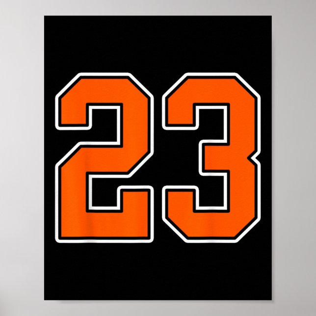 Poster Orange White Number 23 Jersey Player Uniform #23 (Frente)