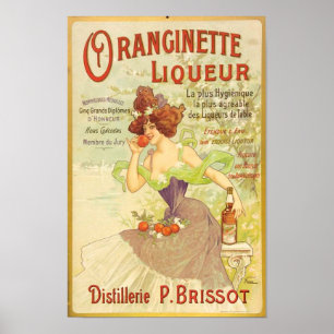 Pôster Oranginette Liqueur Vintage Fine Art