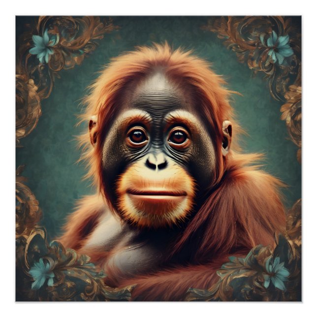 Pôster Orangutan n.o 5 Poster brilhante (Frente)