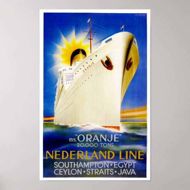 Pôster Oranje ~ Nederland Line (Frente)