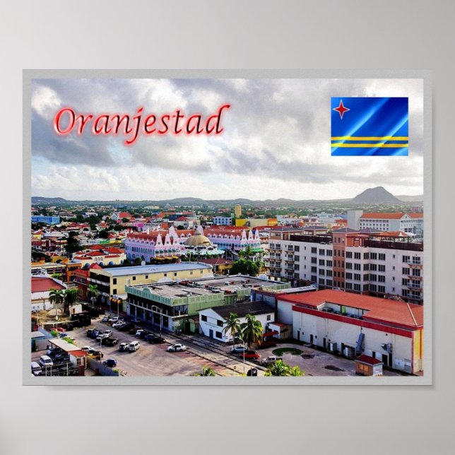 Poster Oranjestad - Aruba (Frente)