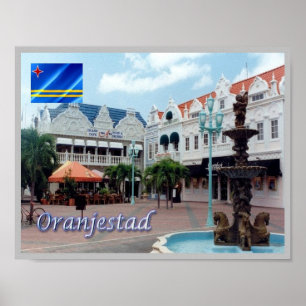 Poster Oranjestad - I Love - Aruba -