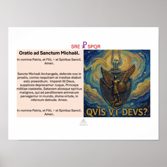 Poster Oratio ad Sanctum Michaël (Frente)