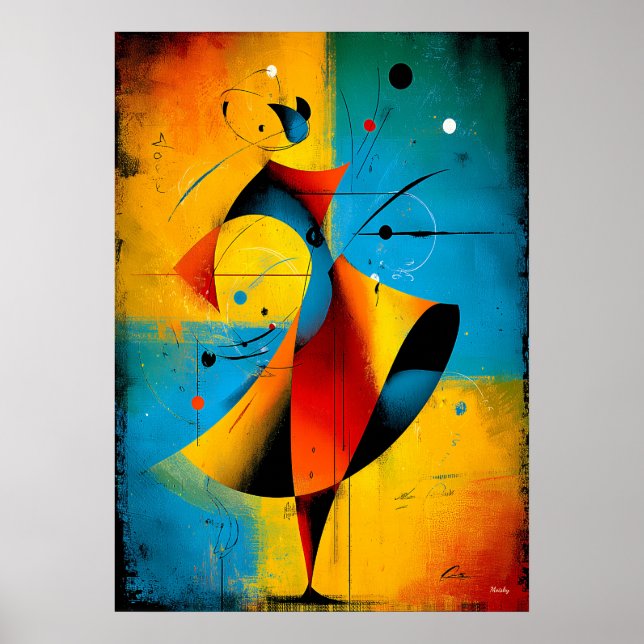 Poster Órbita Solar – Arte de Parede Geométrica Abstrata  (Frente)