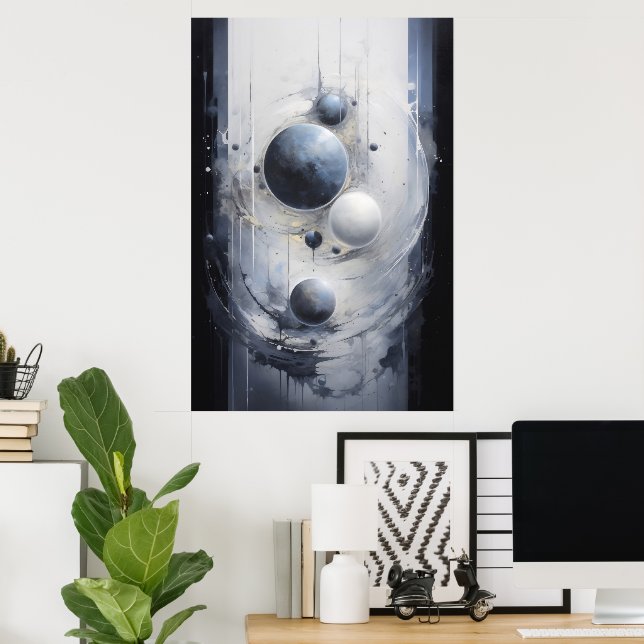 Poster Órbita Surreal Mate (Escritório em casa)