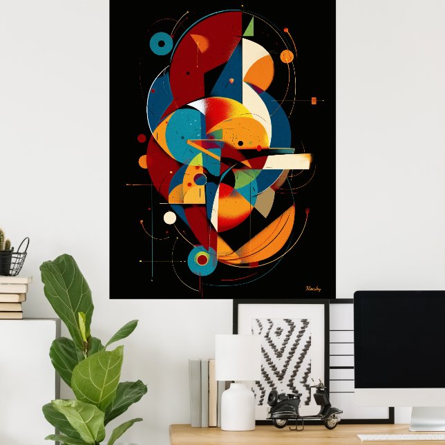 Poster Orbital Alignment – Modern Geometric Abstract (Escritório em casa)