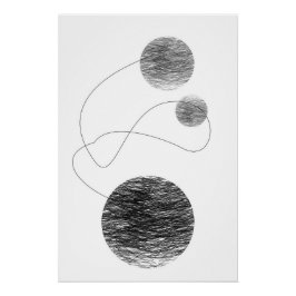 Pôster Orbs Abstrato Art Affinity Black and White Sketch