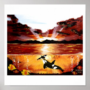 PÔSTER ORCA KILLER WHALS "PRIMEIRA RESPIRAÇÃO"