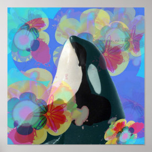 Pôster Orca Whale Spy Salto Multicolor Graphic-Eu Vejo Vo