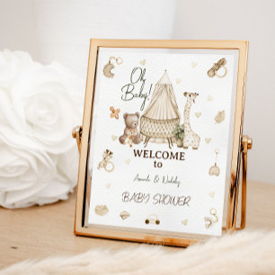 Poster Orçamento de Chá de Bebê Boho Botânico Infantil