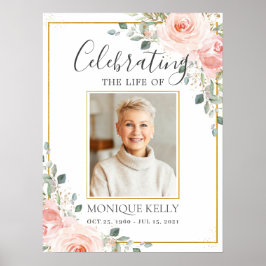 Poster Orçamento Rosa Floral Foto Funeral Memorial 