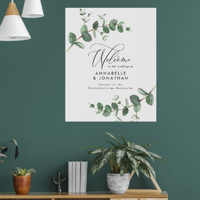 Poster Orçamento simples casamento elegante eucalyptus (Sala de Estar 1)