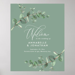 Poster Orçamento simples eucalipto verde elegante