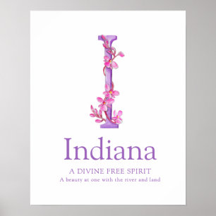 Poster Orchid - Letra I Indiana - nome personalizado