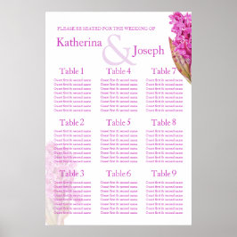 Pôster Orchid purple Wedding Seating Table Planner 1-9