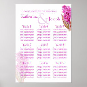 Pôster Orchid purple Wedding Seating Table Planner 1-9