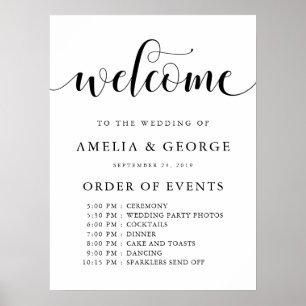 Poster Ordem bem-vinda de eventos que wedding o sinal