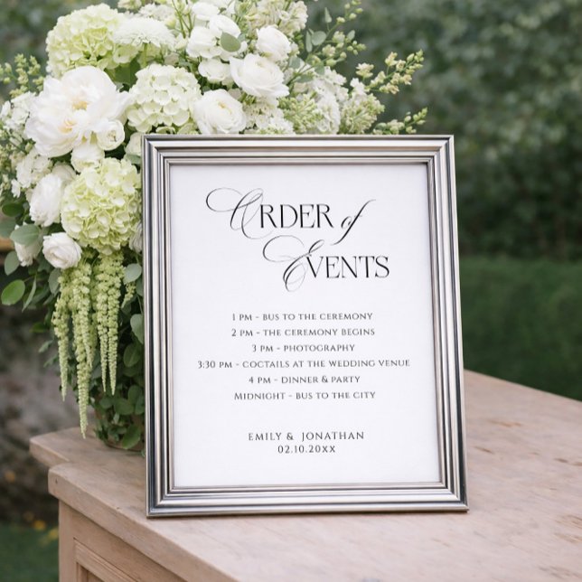 Poster Ordem dos Eventos do Casamento (Criador carregado)