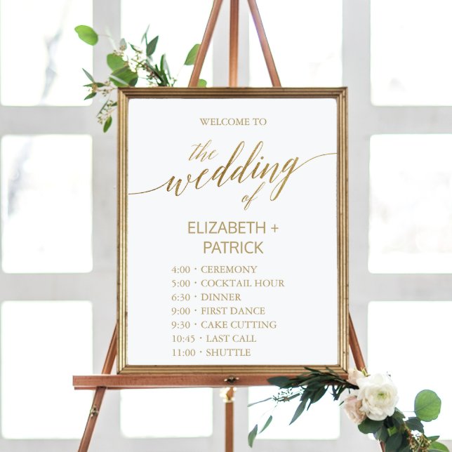 Poster Ordem Elegante de Caligrafia Dourada dos Eventos (Criador carregado)