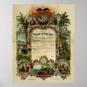 Pôster Ordem melhorada de homens vermelhos na liberdade