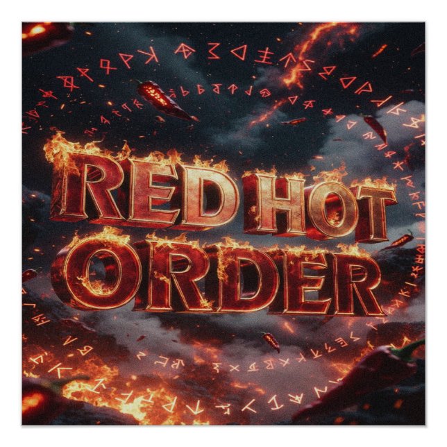 Pôster Ordem Vermelho Quente (Frente)