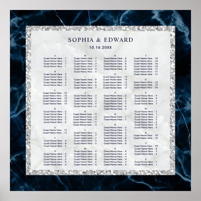 Poster Ordenação ALFABÉTICA Gráfico de Sentados de Casame (Frente)