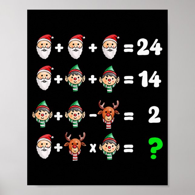 Poster Order Of Operations Quiz Christmas Math Teacher Xm (Frente)
