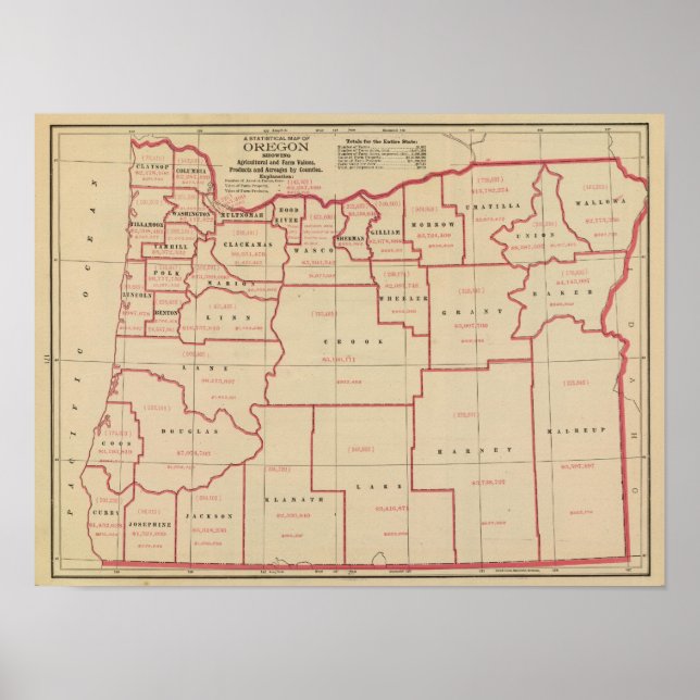 Pôster Oregon agronômico, valores de fazendas, produtos,  (Frente)