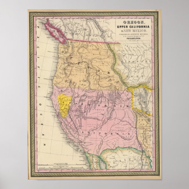 Pôster Oregon, Alta Califórnia e Novo México (Frente)