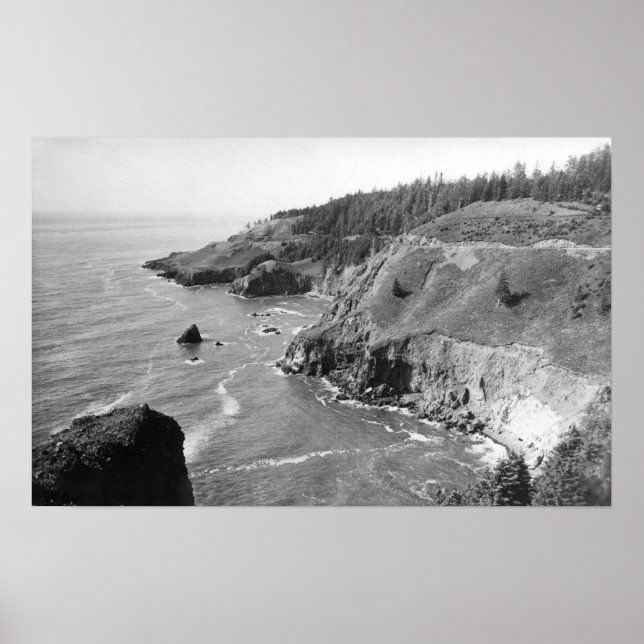 Poster Oregon Coast North from Look Out Cape Fowlweathe (Frente)