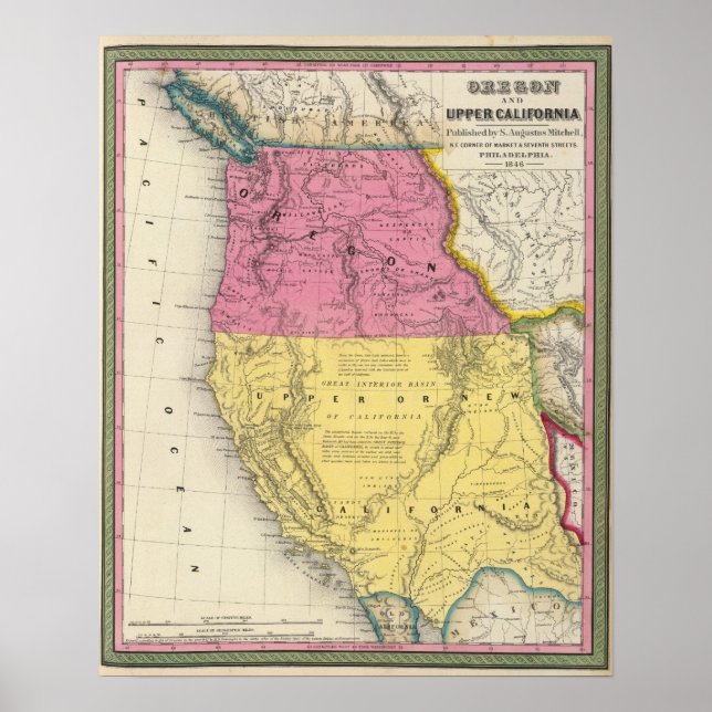 Pôster Oregon e Alta Califórnia (Frente)