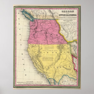 Pôster Oregon e Califórnia superior