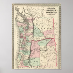 Pôster Oregon e Washington