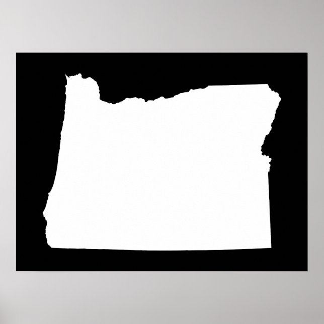 Pôster Oregon em Branco e Preto (Frente)