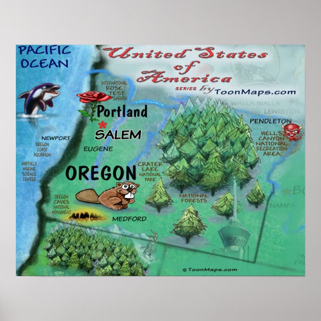Pôster Oregon EUA (Frente)