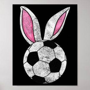 Poster Orelhas de Coelho Futebol Feliz Páscoa Meninos Men
