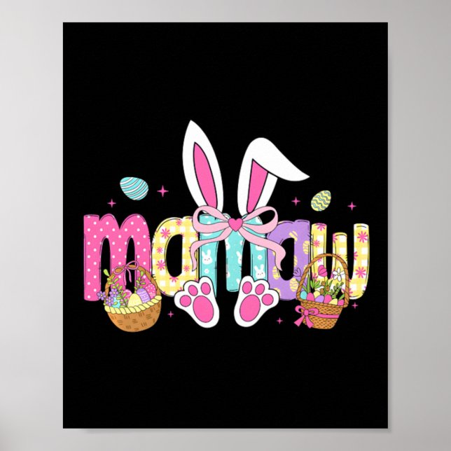 Poster Orelhas de Coelho Mamaw Coquette Bow Páscoa (Frente)